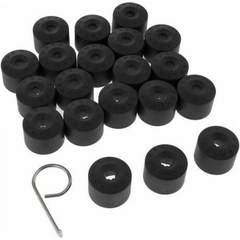 – Lot de 20 caches écrous noirs en plastique – Protection des boulons de roue – Installation facile – Compatible Volkswagen (1/5)