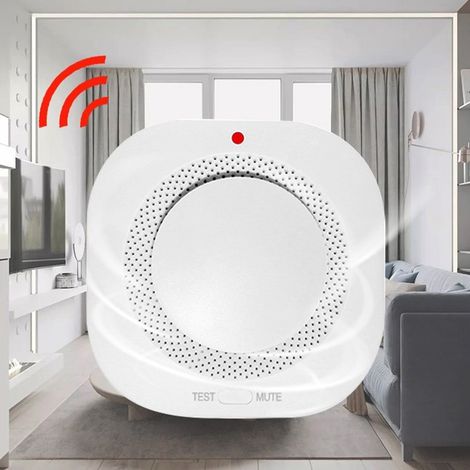 BOMCLAP 1 Kabelloser Smart-Rauchmelder – Feueralarm mit akustischem und optischem (LED-)Alarm, Testtaste, Batterie nicht enthalten (1/5)