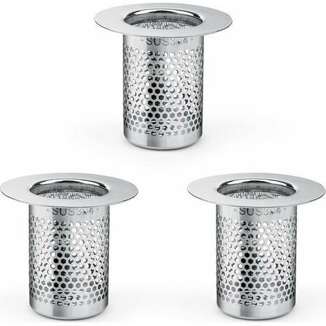 Filtre a Cheveux pour Douche, 3 Pièces Inoxydable Filtre Douche Cheveux, 5,5 × 5cm Filtre Lavabo Cuisine pour Balcon, Cuisines Filtre de Siphon de Sol Salle (1/4)