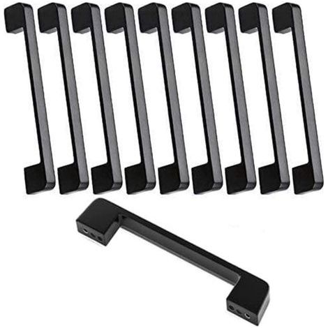 10pcs poignée meuble entraxe 160mm-poignée porte cuisine noire poignee barre meuble poignee de cuisine noire 160mm (1/4)