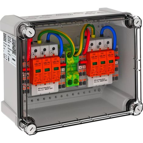 OBO Bettermann Scatola di connessione generatore 2x2 Stringa FV su 2 WR-MPP 900V DC grigio chiaro RAL 7035, 5088440
