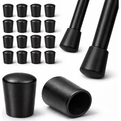 Embout de protection rond en caoutchouc noir pour tube de 12 mm de diamètre extérieur Sachet (1/5)
