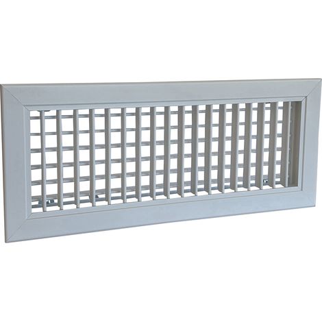 Rejilla de doble deflexión - Aluminio lacado en blanco 400x150mm