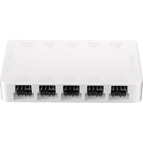 Contrôleur de ventilateurs ARGB à 10 ports (4 broches, 5 V - 3 broches) - Noir (1/5)