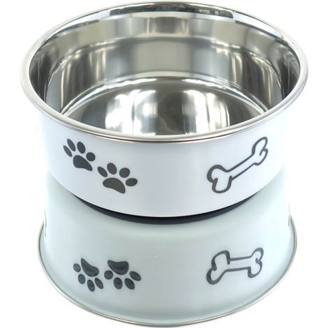 Nobby® Hunde Edelstahlnapf FUSION M Weiß rutschfest Ø 16 cm ca. 940 ml (1/3)