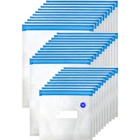 30 pièces réutilisable sous vide Sealer sacs alimentaire emballage sac alimentaire emballage sacs en 3 Different Sizes (1/5)