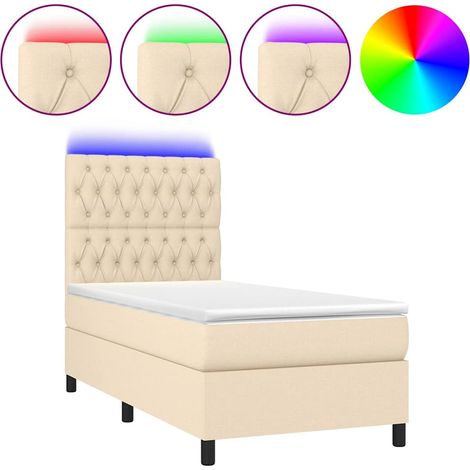 Maison Exclusive - Boxspringbett mit Matratze & LED Creme 80x200 (1/5)