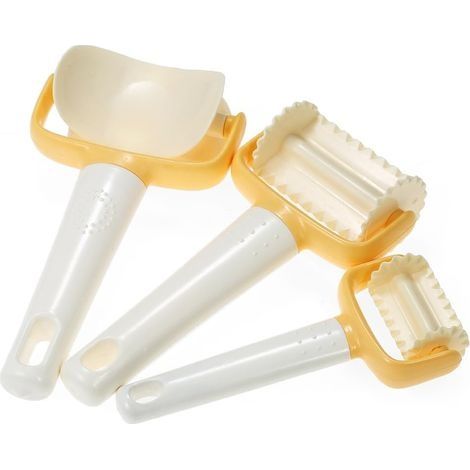 Kit de Moule à Biscuit en Plastique, Découpoir Rond Carré, Rouleau à Biscuits 4cm/6cm/7cm Outil à Patisserie avec Lace Emporte Piece - Lot de 3 pcs (1/5)