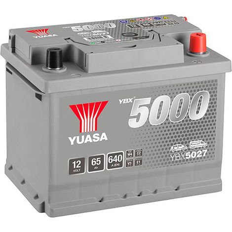Yuasa – Batterie voiture 12V 65Ah Plomb Calcium – 640A – Dimensions 243x175x190mm – Performance fiable pour véhicules légers - YBX5027