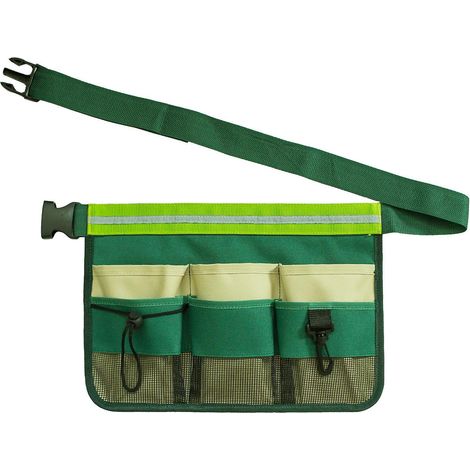 13,3 X 0,5 X 9,4 Pouces (vert) Sac De Taille Pour Outil De Jardin Rglable Multi-poches Sac De Taille Pour Nettoyage De Jardin (1/5)