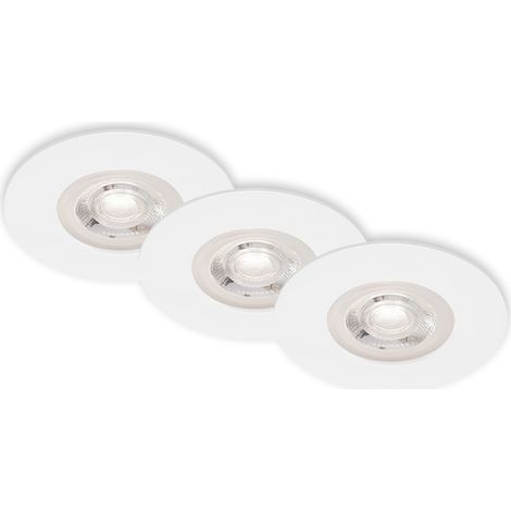 LED Einbauleuchten Einbaustrahler Bad 3er Set dimmbar weiß 4,9W Ø9cm Briloner