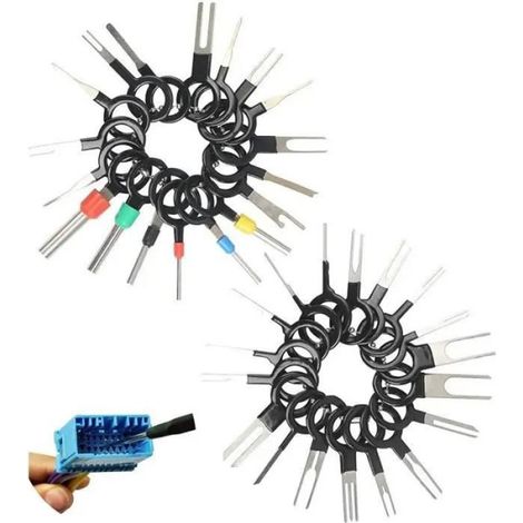 LANMOK 36 Pcs Pin Extractor,Extracteur de Cosses Extracteur Clé Cassé Outil D'extraction Bornes pour Réparation Câblage Connecteur (1/4)