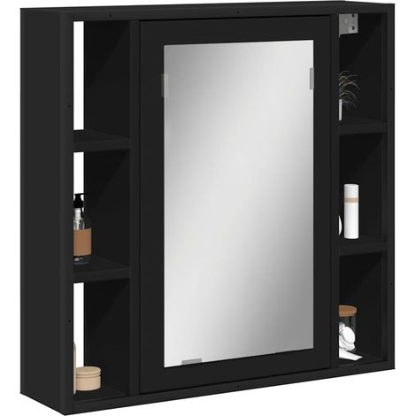 Bad-Spiegelschrank Schwarz 60x16x60 cm Holzwerkstoff