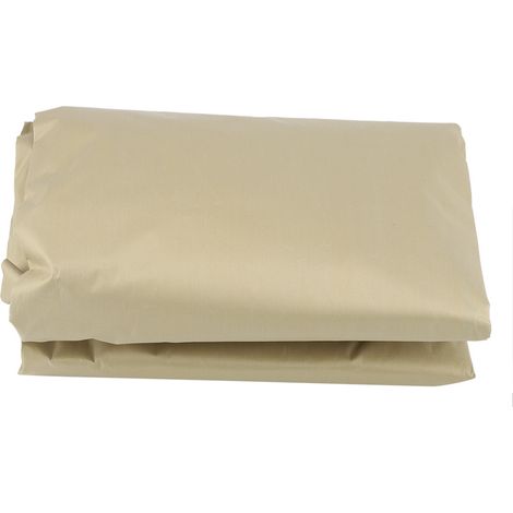 Housse de table ronde imperméable pour extérieur, protège-meuble de jardin terrasse, housse anti-pluie et UV, Ø 120 cm, beige, 1 pièce (1/3)