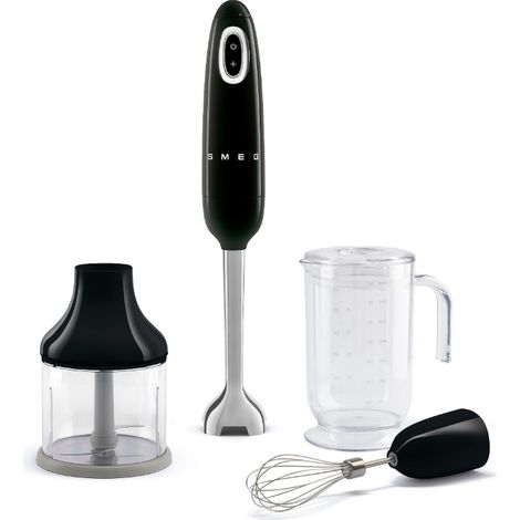 Smeg – Mixeur plongeant 700 W avec accessoires – Système FlowBlend pour onctuosité – Poignée ergonomique antidérapante – Coloris noir