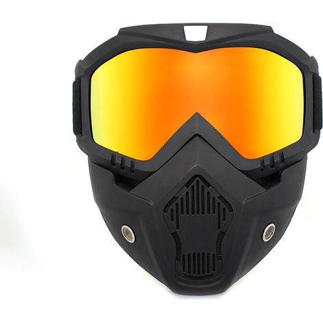 Lunettes de protection Lunettes d'Equitation, Amovible Lunettes d'hiver Masque de Protection pour Les Cyclistes Coupe. (1/5)