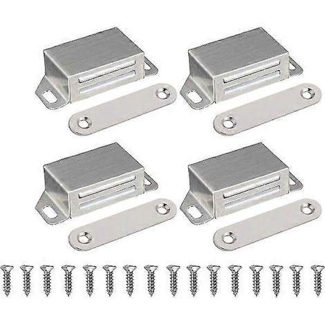 Aimant magnétique pour porte de placard - Aimant de porte magnétique, ferme-porte magnétique, aimant pour meubles, aimant puissant en acier inoxydable de 10 kg pour placard