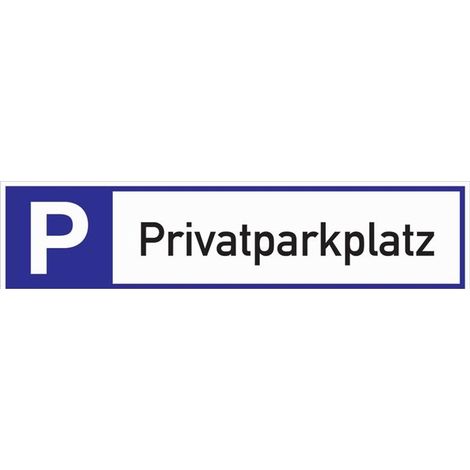 Signalisation de places de stationnement Place de stationnement prive L460xl110 mm aluminium blanc/bleu/noir