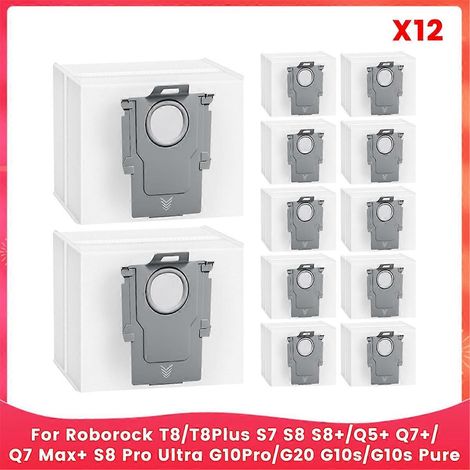 Sacs à poussière pour aspirateurs Roborock T8/T8Plus S7 S8 S8+ (lot de 12) (1/5)