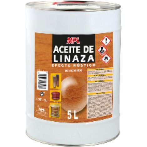 FPLUS aceite linaza   5 litros , DESCRIPCIÓN:
Producto filmógeno para el recubrimiento de superficies: para impregnación de madera, en la 
preparación de pinturas, barnices, tintas