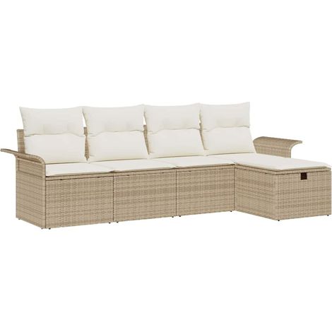 Maison Exclusive - Garten-Sofa-Set mit Kissen mit Speicher 5 pcs