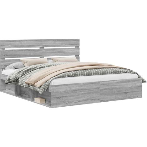 Maison Exclusive - Estructura de cama con cabecera Gris Sonoma 20