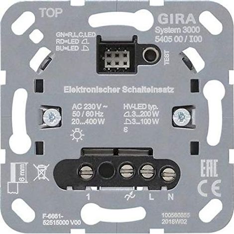 Gira S3000 Inserto de conmutación electrónica Inserto [540500], 5405 00