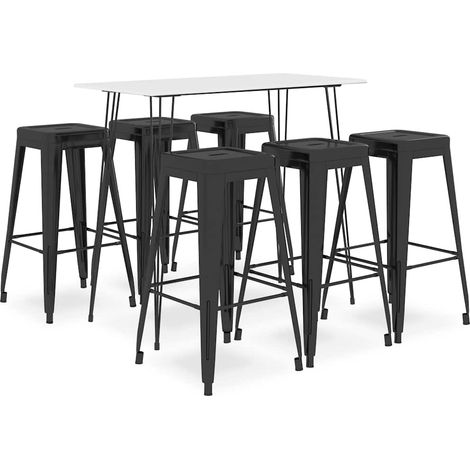 7-tlg. Bar-Set Weiß und Schwarz