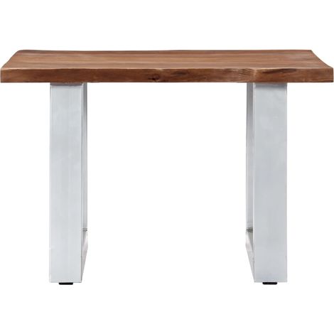 Maison Exclusive - Couchtisch mit Naturkanten 60x60x40 cm Massivh (1/5)