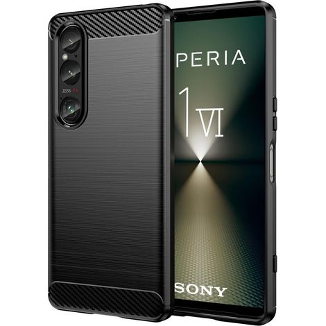 Funda para Sony Xperia 1 VI, Carbono, negra (1/5)
