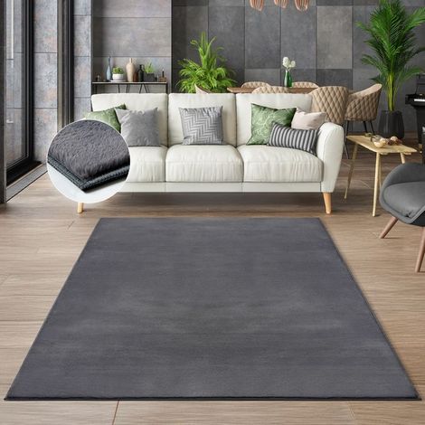 Tapis shaggy lavable 140x200 cm – Velours 100% polyester – Oeko-Tex – Doux et moelleux – Pour salon, chambre ou entrée (1/4)