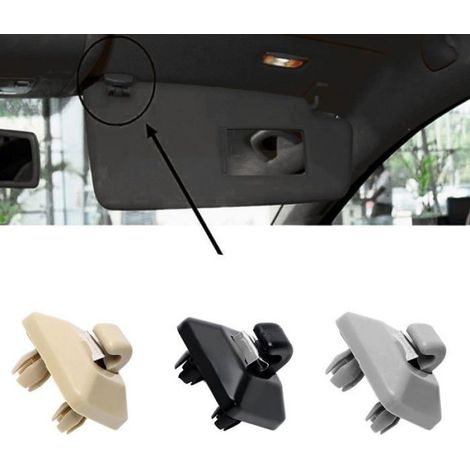 2 Crochets Pare-Soleil Noir pour Audi A1/A3/A4/A5/Q3/Q5 - Clip Visière Intérieur - Accessoire Auto (1/5)