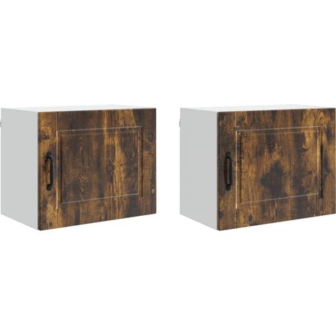 Maison Exclusive - Armadietto a muro PORTO 2 pcs Rovere fumé 50 x 31 x 40 cm (1/5)