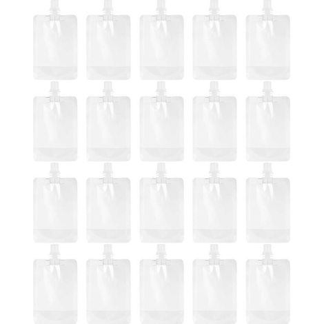 Sachet de rangement en plastique transparent avec ventouse, idéal pour le stockage de boissons. Lot de 20. (1/5)