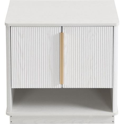 PLACARD MODERNE ELEGANT FONCTIONNEL DURABLE MDF BLANC BOIS 60.00 X 40.00 X 61.00 (1/5)