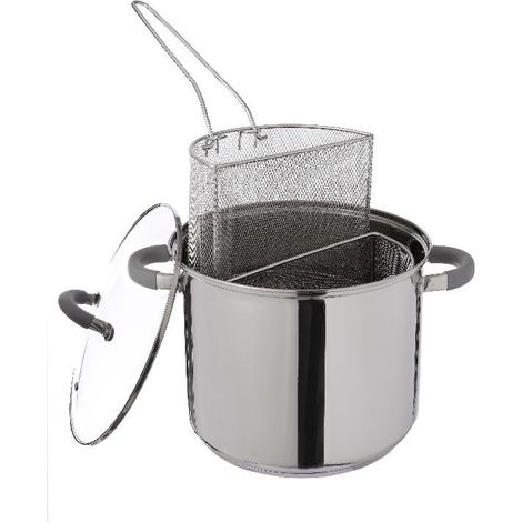 Pentola Bipasta Cuociscola anche Induzione con Coperchio in Vetro 24 cm (1/2)