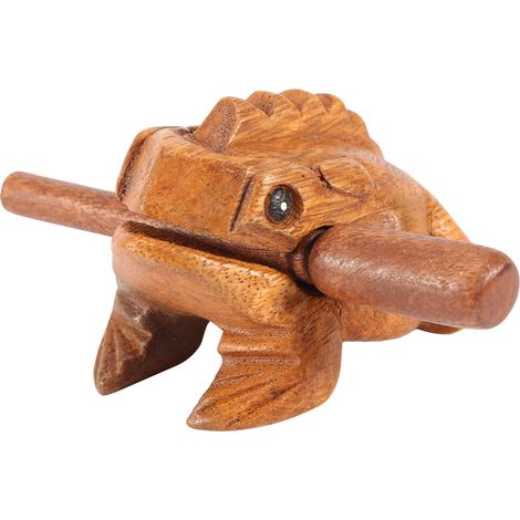 Portafortuna tradizionale thailandese in legno a forma di strumento musicale gracchiante, decorazione n. 2 (1/4)