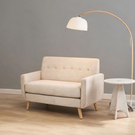 Canapé beige en polyester Mehrschichtplatte 134 x 71 x 82 cm (1/5)