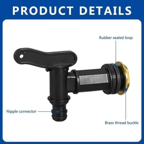 Robinet pour Cuve - Plastique - 1000L - Résistant à la corrosion - Durable - Installation facile (1/4)