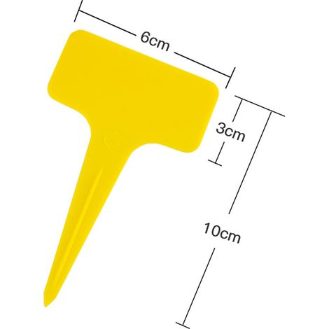 200 Pièces étiquettes de Plantes Durables étiquettes marqueurs T-type imperméable marqueurs T Tag plante - Premium Nursery Garden étiquettes - Eco Friendly - 12 couleurs (6 x 10cm)-jaune-TONCHEAN (1/5)