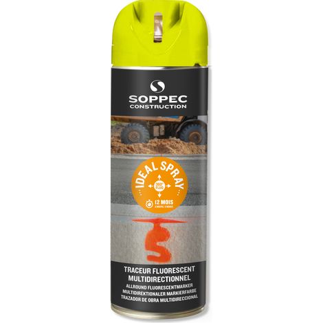 Spraydose - Baustellenmarkierer neongelb multidirektional ideal spray SOPPEC 9-12 Monate - 141817o