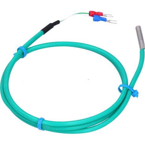 Sonde de température thermocouple type K étanche en silicone, câble souple vert, sonde 5x30mm, 0-200°C, 2m/6,6ft (1/5)