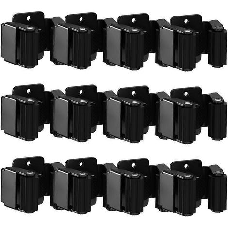 Ensemble de 12 pièces pour balais et serpillières, organisateur d'outils de jardin robuste avec manches pour râteau et pelle, support pour serpillière en acier inoxydable. (1/5)