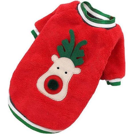 Pull doux pour chien, vêtements chauds pour animaux, motif cerf, adorable pull en polaire pour chat nounours (1/3)