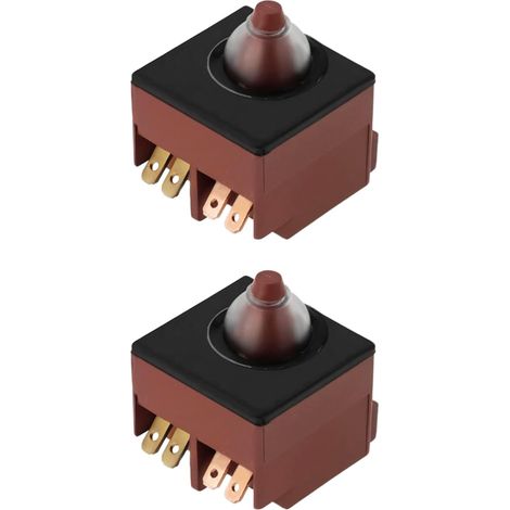 Lot de 2 interrupteurs de meuleuse d'angle de rechange compatibles avec 9553NB 9554 9555 9557HN 9557HB 9558NB PJ7000 GA4530, Bouton Poussoir ON-OFF Rouge (1/5)