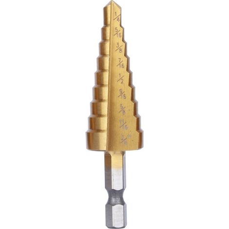 Ensemble 3 Forets Étages Coniques HSS Titane pour Perçage Trous Métal Bois Plastique avec Pochette Rangement (1/5)