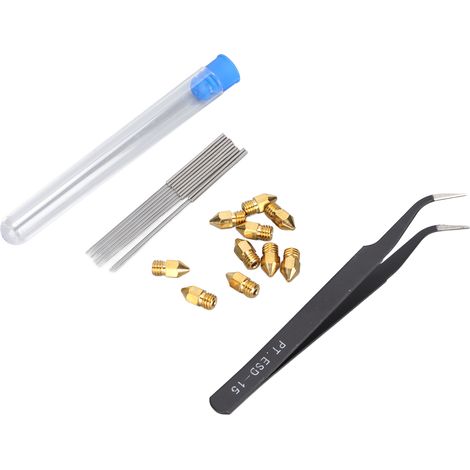 Buses d'imprimante 3D, pince de nettoyage en acier inoxydable, aiguille de nettoyage, buse MK8 en laiton, accessoires pour imprimante 3D