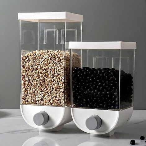 Küchenaufbewahrungswand für Trockenlebensmittel Quadratische Müslischale, Pulverspender, schwarzer Müsli Organizer