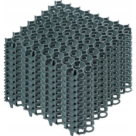 KADAX Piastrelle Stabilizzatrici in Plastica 50 cm, Stabilizzatori per Ghiaia, Piastrelle per Erba per Giardini, Griglie per Prato (Verde, Confezione da 10)