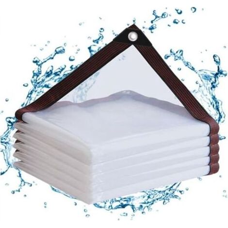 1 pièce (3 x 4 m) bâche imperméable transparente en PE avec œillets pour balcons, brise-vent, mobilier de jardin extérieur, jardins d'hiver (1/5)